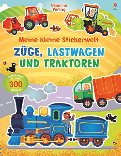 Usborne Verlag kleine Stickerwelt: Züge, Lastwagen und Traktoren: Sammelband mit über 300 Stickern, 790576, Yellow (Meine-kleine-Stickerwelt-Reihe)